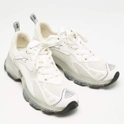 Dior White Leather and Mesh Vibe Lace Up Sneakers Size 42