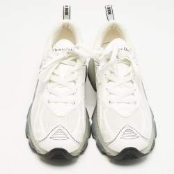 Dior White Leather and Mesh Vibe Lace Up Sneakers Size 42