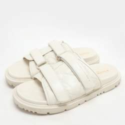 Dior Cream Quilted Leather Mules Size 41