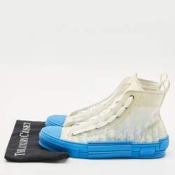 Dior Blue/White Oblique Mesh And PVC B23 High Top Sneakers Size 42