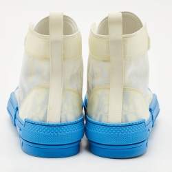 Dior Blue/White Oblique Mesh And PVC B23 High Top Sneakers Size 42