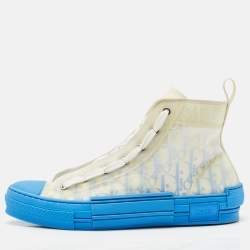 Dior Blue/White Oblique Mesh And PVC B23 High Top Sneakers Size 42