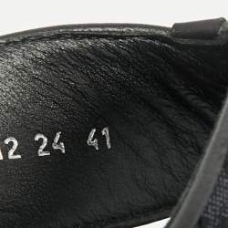 Dior Black Oblique Jacquard and Leather Alias Flat Thong Sandals Size 41