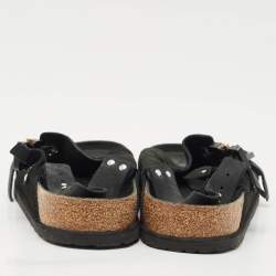 Dior X Birkenstock Milano Black Suede and Nubuck Buckle Slingback Sandals Size 47