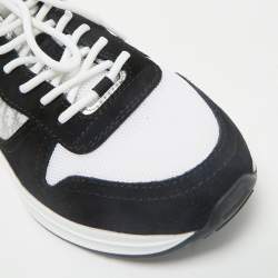 Dior Black/White Suede and Oblique Mesh B25 Sneakers Size 43