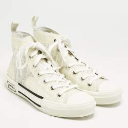 Dior White Oblique Mesh and Rubber B23 Sneakers Size 41