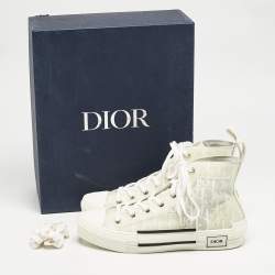 Dior White Oblique Mesh and Rubber B23 Sneakers Size 41