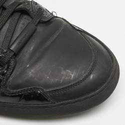 Dior Homme Black Leather and Patent Lace Up Sneakers Size 42