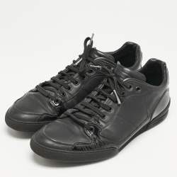 Dior Homme Black Leather and Patent Lace Up Sneakers Size 42
