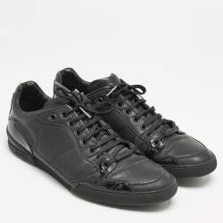 Dior Homme Black Leather and Patent Lace Up Sneakers Size 42