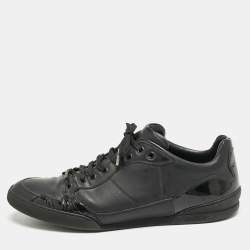 Dior Homme Black Leather and Patent Lace Up Sneakers Size 42