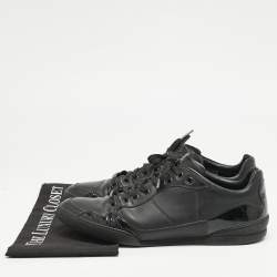 Dior Homme Black Leather and Patent Lace Up Sneakers Size 42