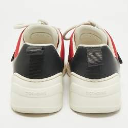 Dior Red/Black Canvas and Leather Low Top Sneakers Size 39