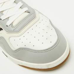 Dior White/Grey Leather and Oblique Fabric B27 Low Top Sneakers Size 45