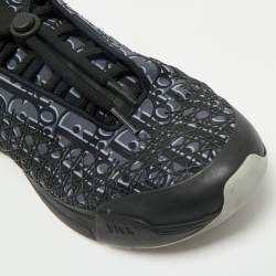 Dior Black/Grey Oblique Cannage Neoprene and Rubber B24 Sneakers Size 44