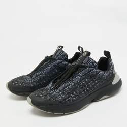 Dior Black/Grey Oblique Cannage Neoprene and Rubber B24 Sneakers Size 44