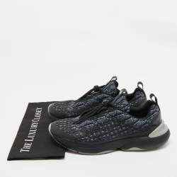 Dior Black/Grey Oblique Cannage Neoprene and Rubber B24 Sneakers Size 44