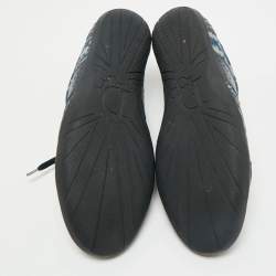 Pre Owned Dior Blue Oblique Canvas and Leather Low Top Sneakers Size 42