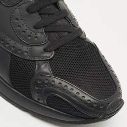 Pre Owned Dior Black Brogue Leather and Mesh Low Top Sneakers Size 42