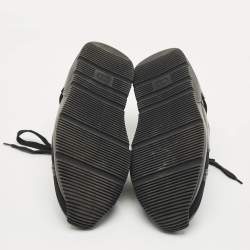 Pre Owned Dior Black Brogue Leather and Mesh Low Top Sneakers Size 42