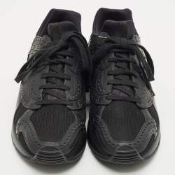 Pre Owned Dior Black Brogue Leather and Mesh Low Top Sneakers Size 42