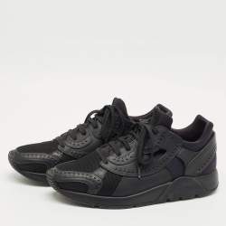 Pre Owned Dior Black Brogue Leather and Mesh Low Top Sneakers Size 42