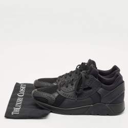 Pre Owned Dior Black Brogue Leather and Mesh Low Top Sneakers Size 42