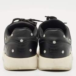 Pre Owned Dior Black Leather Polka Dot Low Top Sneakers Size 42