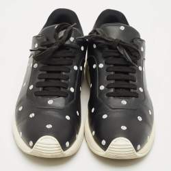 Pre Owned Dior Black Leather Polka Dot Low Top Sneakers Size 42