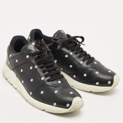 Pre Owned Dior Black Leather Polka Dot Low Top Sneakers Size 42