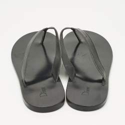 Pre Owned Dior Black Leather Thong Flat Sandals Size 45
