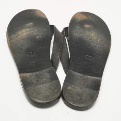Pre Owned Dior Black Leather Thong Flat Sandals Size 45