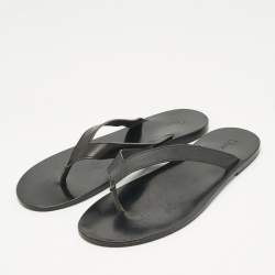 Pre Owned Dior Black Leather Thong Flat Sandals Size 45