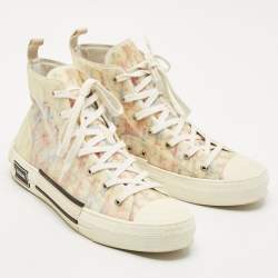 Pre Owned Dior Multicolor Oblique Mesh And PVC B23 High Top Sneakers Size 43.5