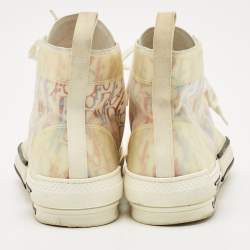 Pre Owned Dior Multicolor Oblique Mesh And PVC B23 High Top Sneakers Size 43.5