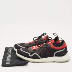 Pre Owned Dior Black/Red Knit Fabric and Neoprene B21 Sneakers Size 42