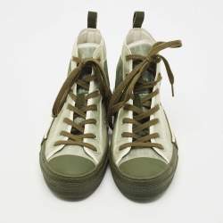 Pre Owned Dior Green Oblique Mesh and Rubber B23 Sneakers Size 44