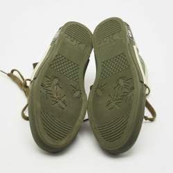 Pre Owned Dior Green Oblique Mesh and Rubber B23 Sneakers Size 44