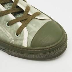 Pre Owned Dior Green Oblique Mesh and Rubber B23 Sneakers Size 44