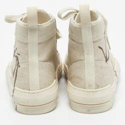 Pre Owned Dior Cream Mesh And Rubber B23 High Top Sneakers Size 41