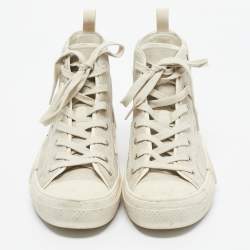 Pre Owned Dior Cream Mesh And Rubber B23 High Top Sneakers Size 41