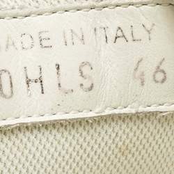 Pre Owned Dior White/Black Oblique Cannage Neoprene and Rubber B24 Low Top Sneakers Size 46