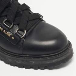Pre Owned Dior Black Leather D- Fight Combat Boots Size 40