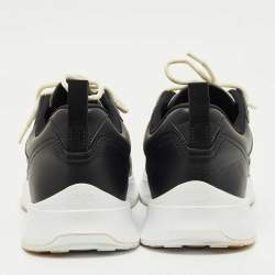 Pre Owned Dior Black/Beige Leather and Oblique Canvas B27 Sneakers Size 42