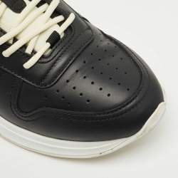 Pre Owned Dior Black/Beige Leather and Oblique Canvas B27 Sneakers Size 42