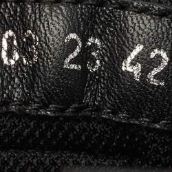 Pre Owned Dior Black/Beige Leather and Oblique Canvas B27 Sneakers Size 42