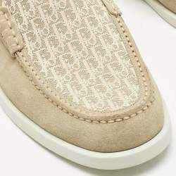 Pre Owned Dior Beige Suede and Canvas Granville Loafers Size 45