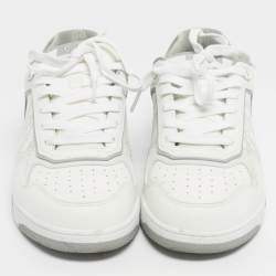 مملوكة مسبقًا Dior White/Grey Oblique Leather B27 Sneakers Size 42