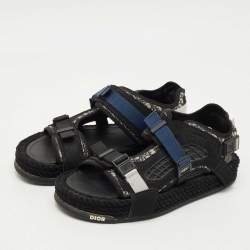 Pre Owned Dior Tricolor Jacquard Atlas  Slingback Sandals Size 41