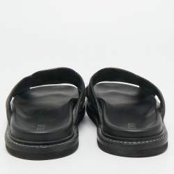 Pre Owned Dior Blue Canvas and Leather Alias Slide Sandals Size 42.5